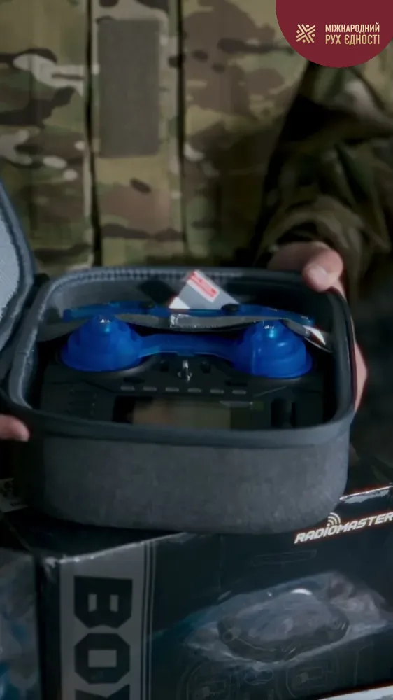 Відкритий кейс із пультом керування дроном RadioMaster Boxer ELRS M2, переданим військовій частині А5049